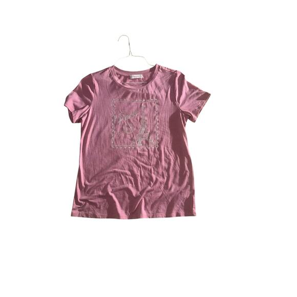 Retrology Paris Eiffel Tower Graphic Tee Pink Size M - Picture 2 of 4